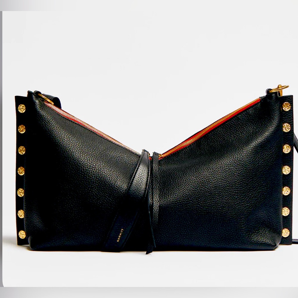HAMMITT MR.G Black/Brushed Gold Hammered Red Zip Bag